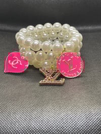Image 13 of Stackable Pearl Bracelets with Designer-Inspired Charms
