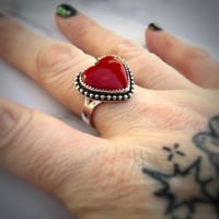 Image 2 of Handmade Sterling Silver Plain Rosarita Heart Ring 925