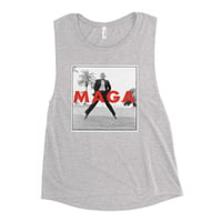 Image 3 of Young Trump Red MAGA Ladies’ Muscle Tank from PatriotsCo