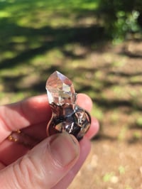 Image 5 of Electroformed Quartz window and Thunderbay amethyst necklace