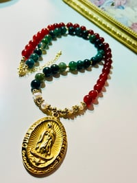 Image 1 of Our Lady of Guadalupe - Gemstone Pearl Necklace 
