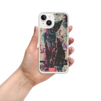 Image 15 of Colorful Watercolor Paint Splatters Black Cat Clear Case for iPhone®