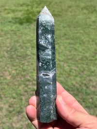 Image 2 of Moss Agate Generator With Druzy Pockets #2552