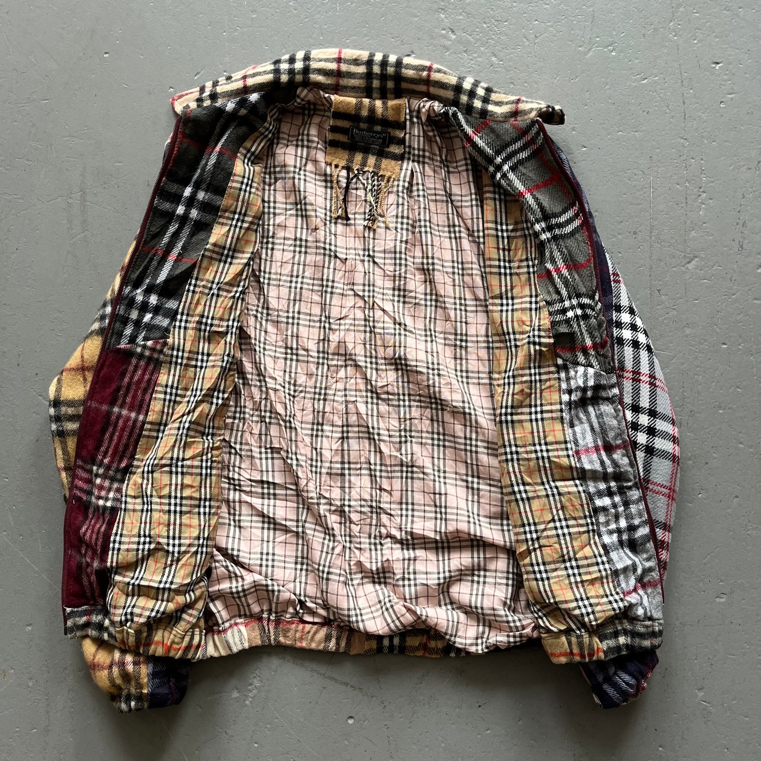 Image of Vintage Burberry reworked scarf jacket size large 