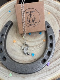 Image 3 of sand casted crescent moon necklace 