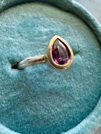 Image 14 of pink spinel ring with sterling silver twig band . size 5.25