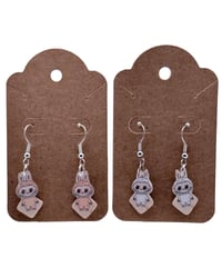 Image 3 of Labubu Earrings: Upcycled Box Art