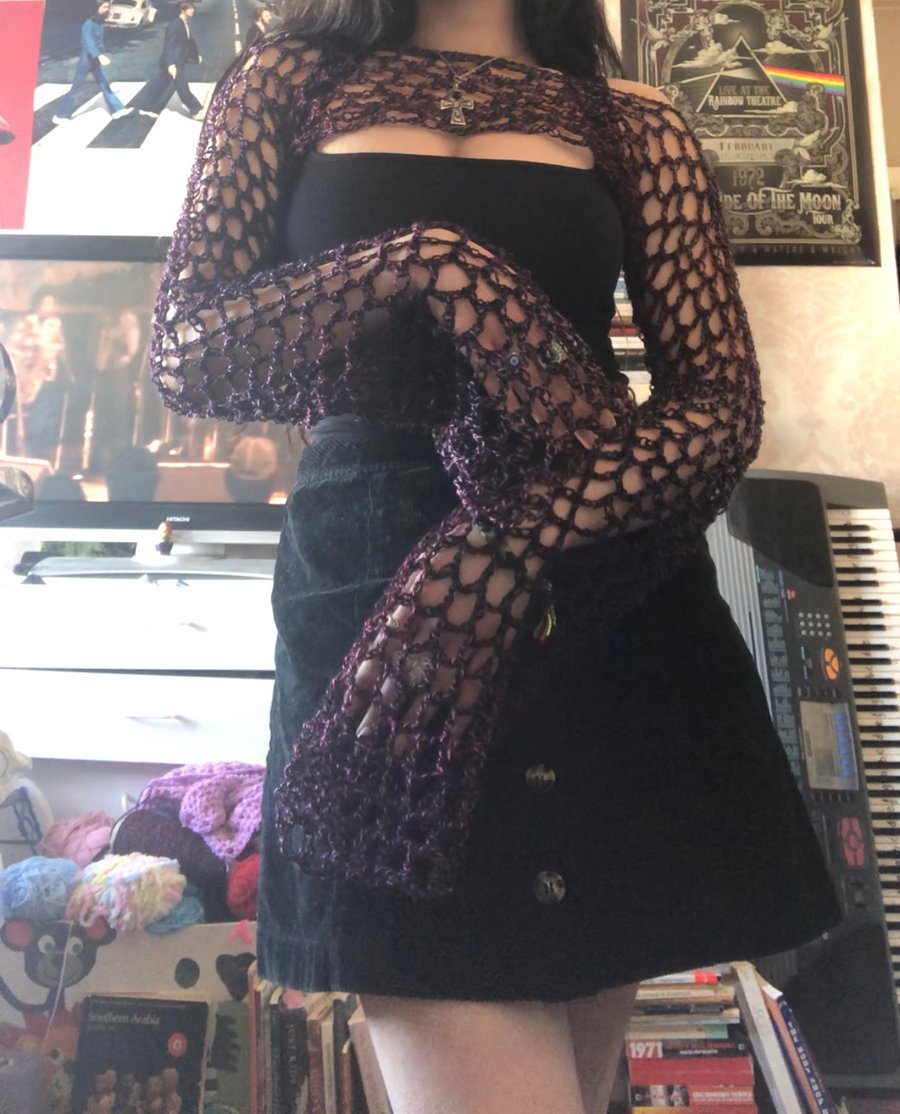 Image of Purple&Pink Fishnet Bolero 