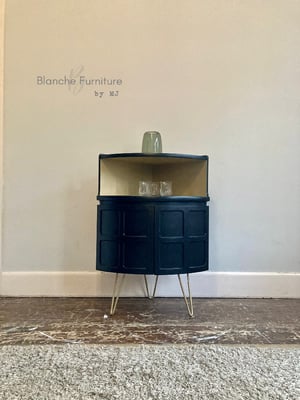 Image of Nathan Corner Drinks Cabinet in Black and Gold