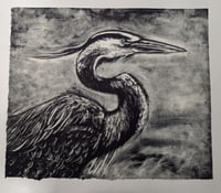Image 1 of Great Blue Heron Framed Monotype