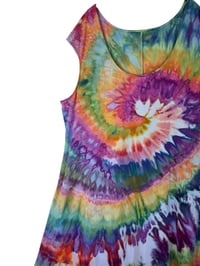Image 8 of 3X PLUS Stretch Knit Fit and Flare Midi Dress in Groovy Spiral Ice Dye
