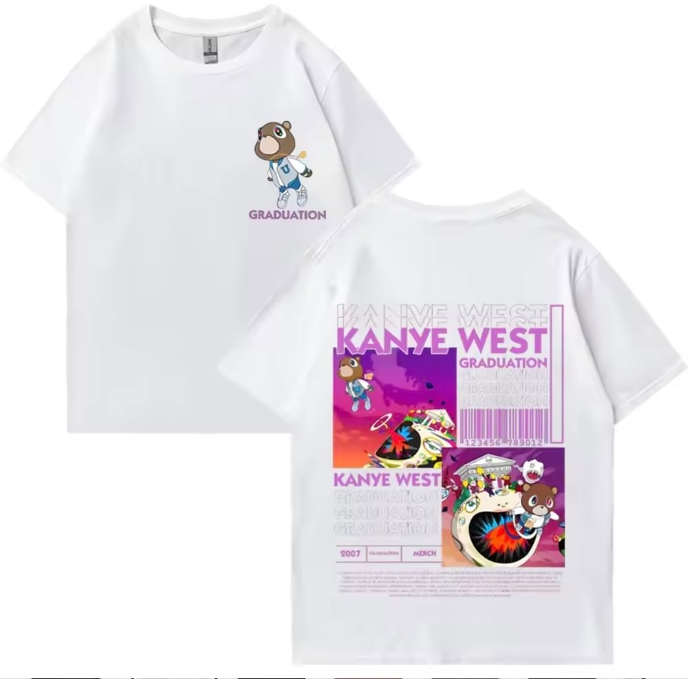 Image of Kanye west graduation album bear T shirt - Unisex multi size & colors