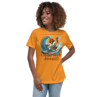 Image 2 of I Ride With Jesus Surfing Women's Relaxed T-Shirt