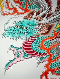 Image 2 of A1 original Hiryū (winged dragon) painting