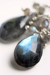 Image of Large Labradorite Teardrop Cluster Earrings