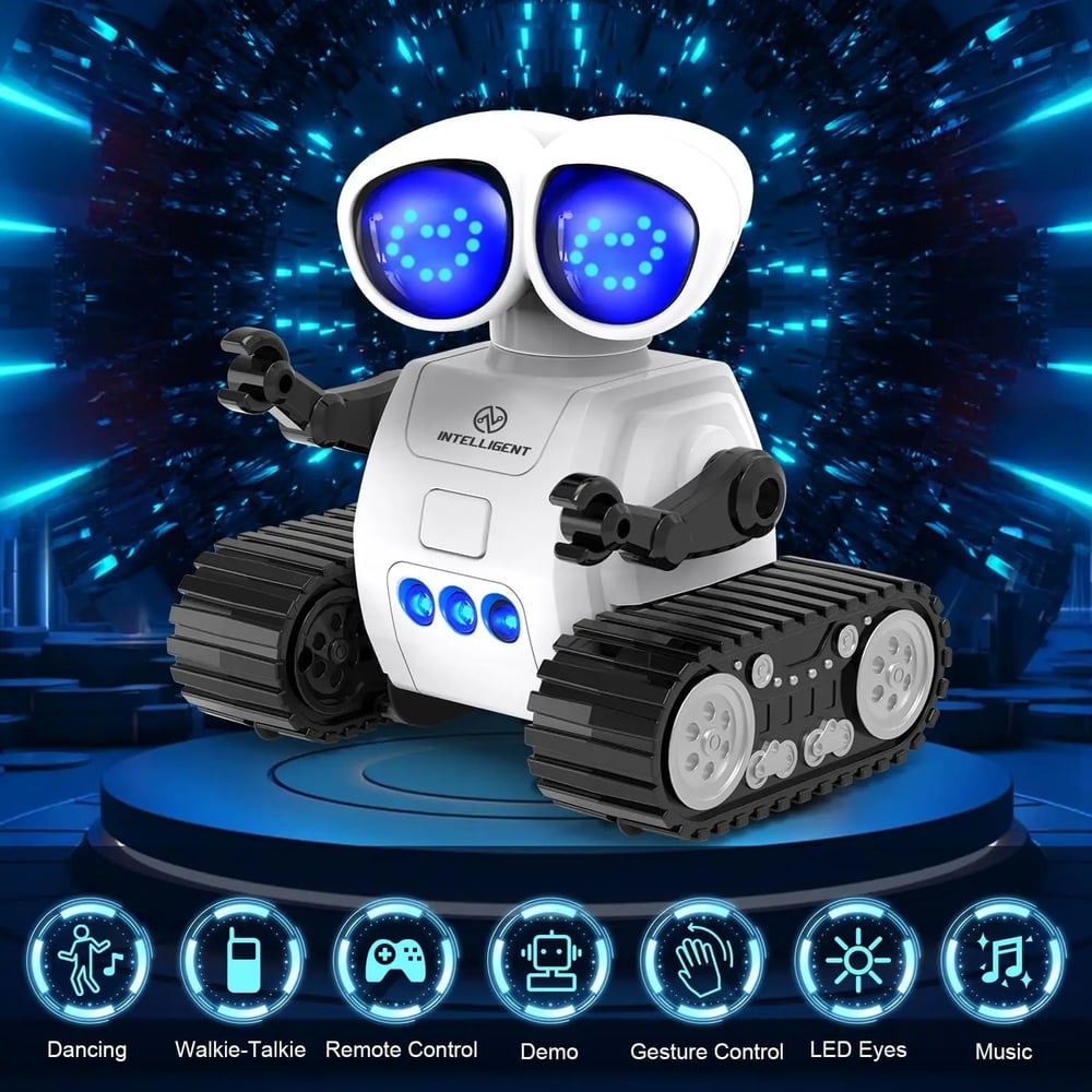 Image of RC Rechargeable Remote Control Robot Toys with Music LED Eyes Walkie Talkie Robot Toys for Kids Boys