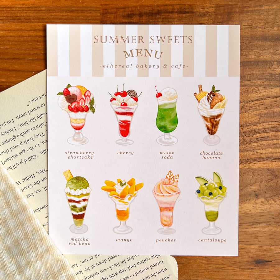 Image of 'Summer Sweets Menu' Print