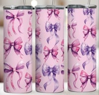 Pink & purple bows 20oz tumbler