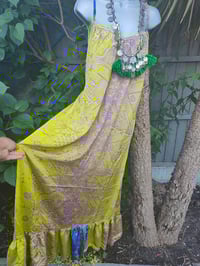 Image 2 of PEFKOS MAXI DRESS -Lime Green Blue  Size 10-18 uk copy