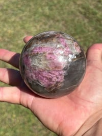 Image 5 of Pink Tourmaline & Smoky Quartz Sphere | #2968