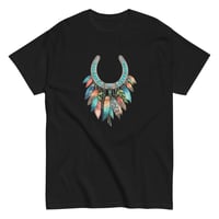Image 2 of Unisex classic tee, Feathers and  Turquoise Horseshoe Tee, Western