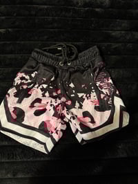 HN PINK N BLACK CHEETAH MESH SHORTS