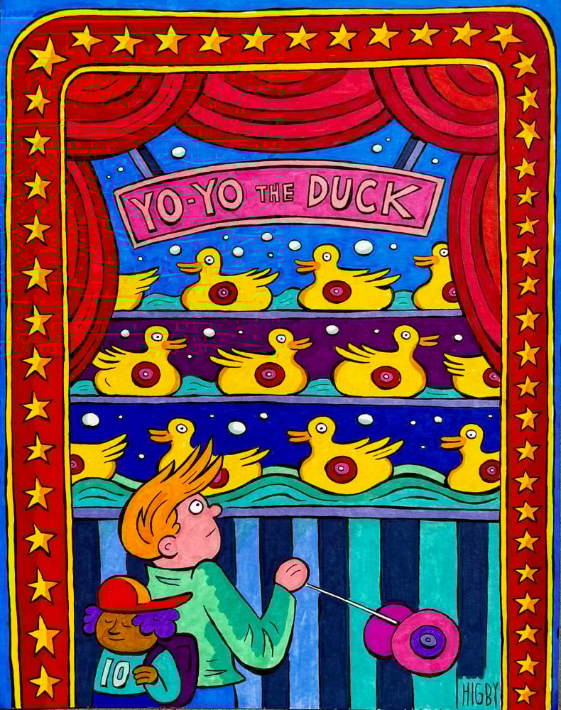 Image of Yo-Yo the Duck original illustration 11x14