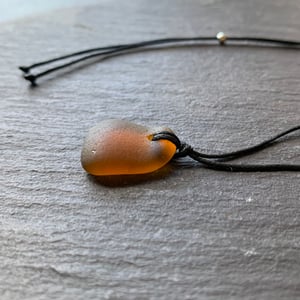 Image of orange brown sea glass necklace 