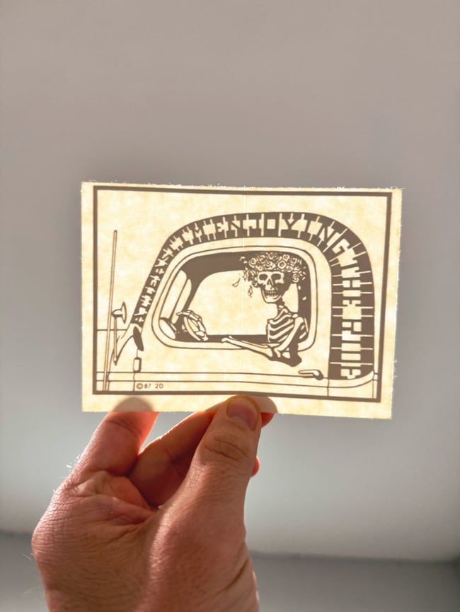 1987 At Least I’m Enjoying the Ride 4.5” Sticker 