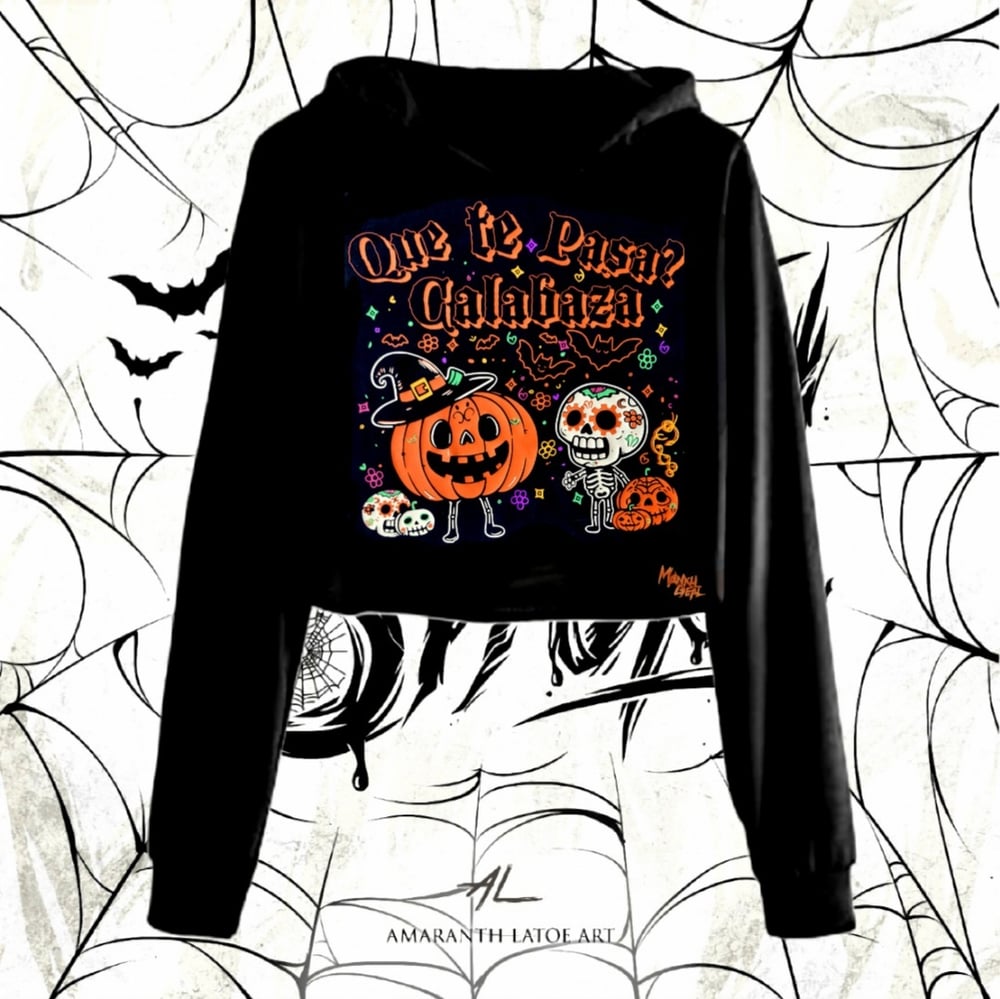 Que te pasa calabaza Cropped Hoodie 