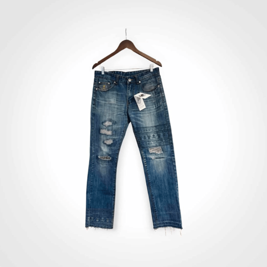 Image of Mastermind "Boro" Distressed Artisanal Patchwork Denim