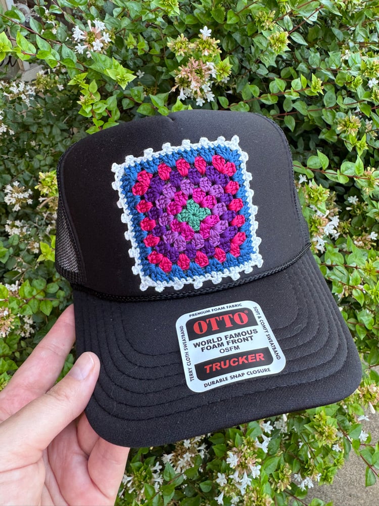 Image of Custom Granny Square Trucker Hat