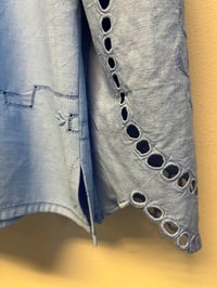 Image 4 of Blue puff sleeve shirt (X-Large)