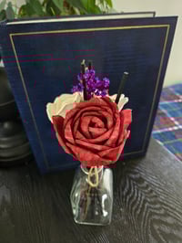 Image 1 of Elegant Red and White Rose Floral Reed Diffuser