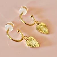 Image 3 of Little Heart Sunburst Half Hoops