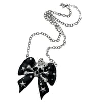 Image 1 of skull bow necklace *black*