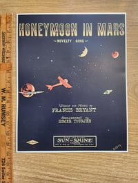 Image 2 of Honeymoon in Mars adorable 1900s sheet music art print