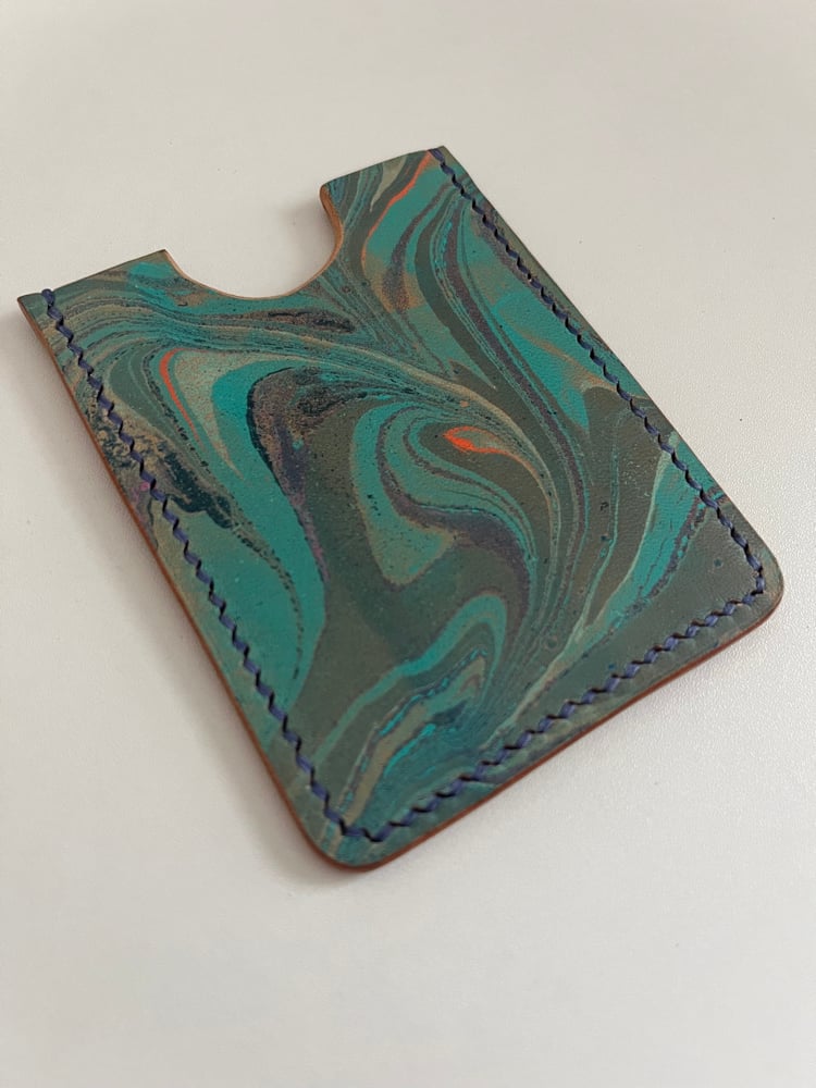 Image of Marbled Cardholder (Blue/Orange)