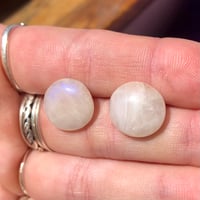 Image 2 of Rainbow Moonstone Studs