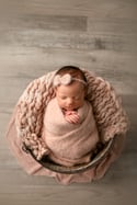 Dusty Blush Newborn Bonnet, Wrap, Tieback & Layer Photography Prop Set
