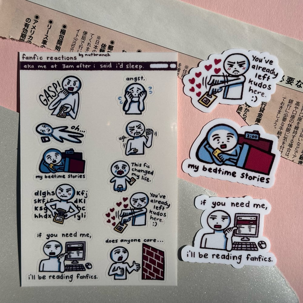 Image of Fanfic Reactions Sticker Sheet