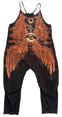 Image 1 of “ANGELIC” CUSTOM BLEACH PAINTED OVERSIZED ROMPER LARGE