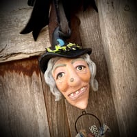 Image 1 of Celeste the Witchbell| Clay Doll Face| Witches| Janice Lumm