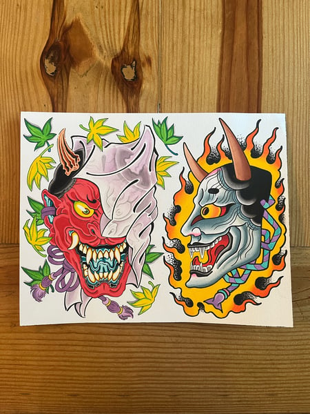 Image of Hannya split with David Cappella 11x14