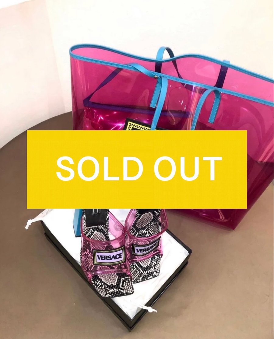 Image of VERSACE SS19 RUNWAY PVC SQUARE TOE MULE (SIZE 39)