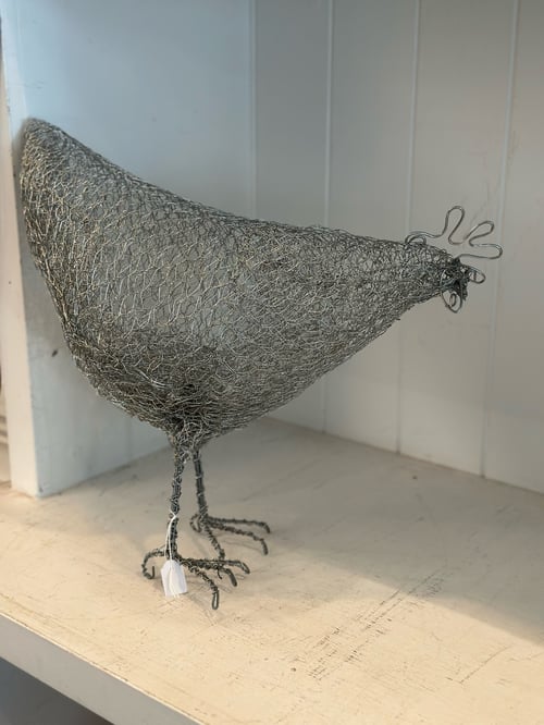 Image of Wire Chicken Sculpture 