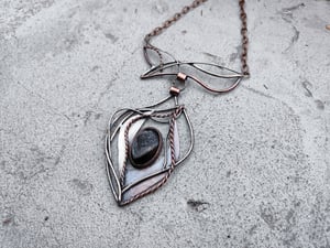 Black stone statement necklace 