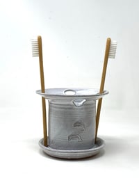 Image 1 of Four hole Toothbrush Holder, Dolphin 