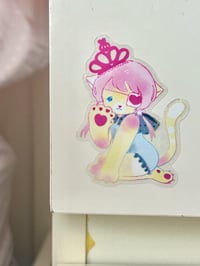 Image 2 of queen cat transparent sticker 