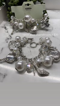 Silver glam. charmbracelet